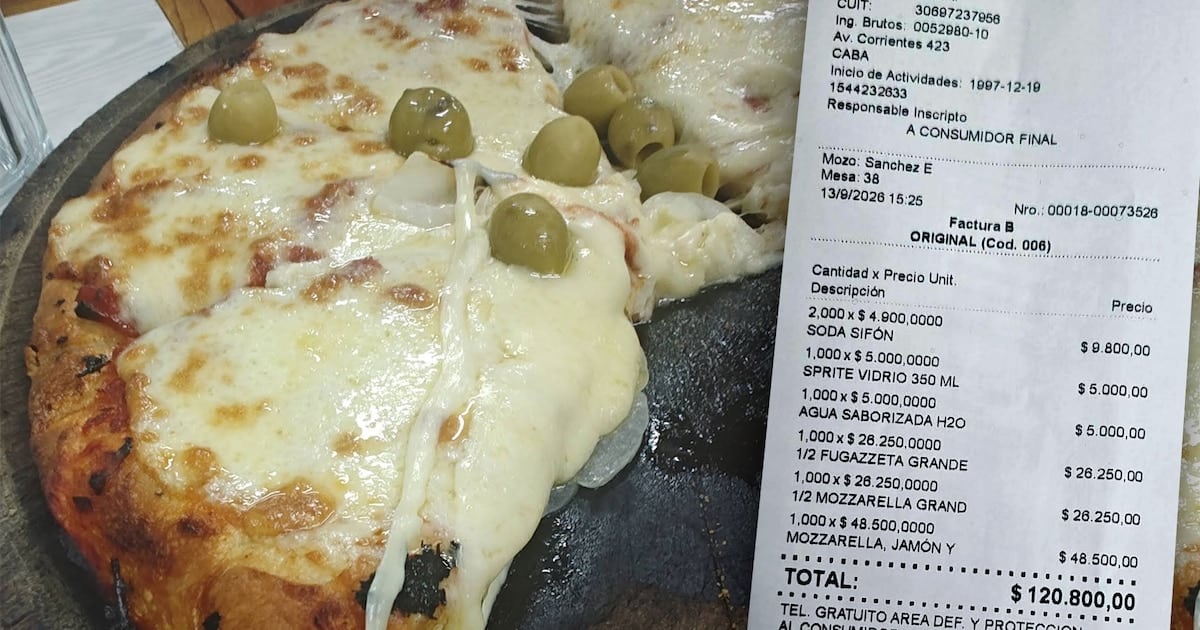 Una pizza porteña para cuatro personas cuesta arriba de 120 mil pesos y reabre el debate sobre el precio de salir a comer