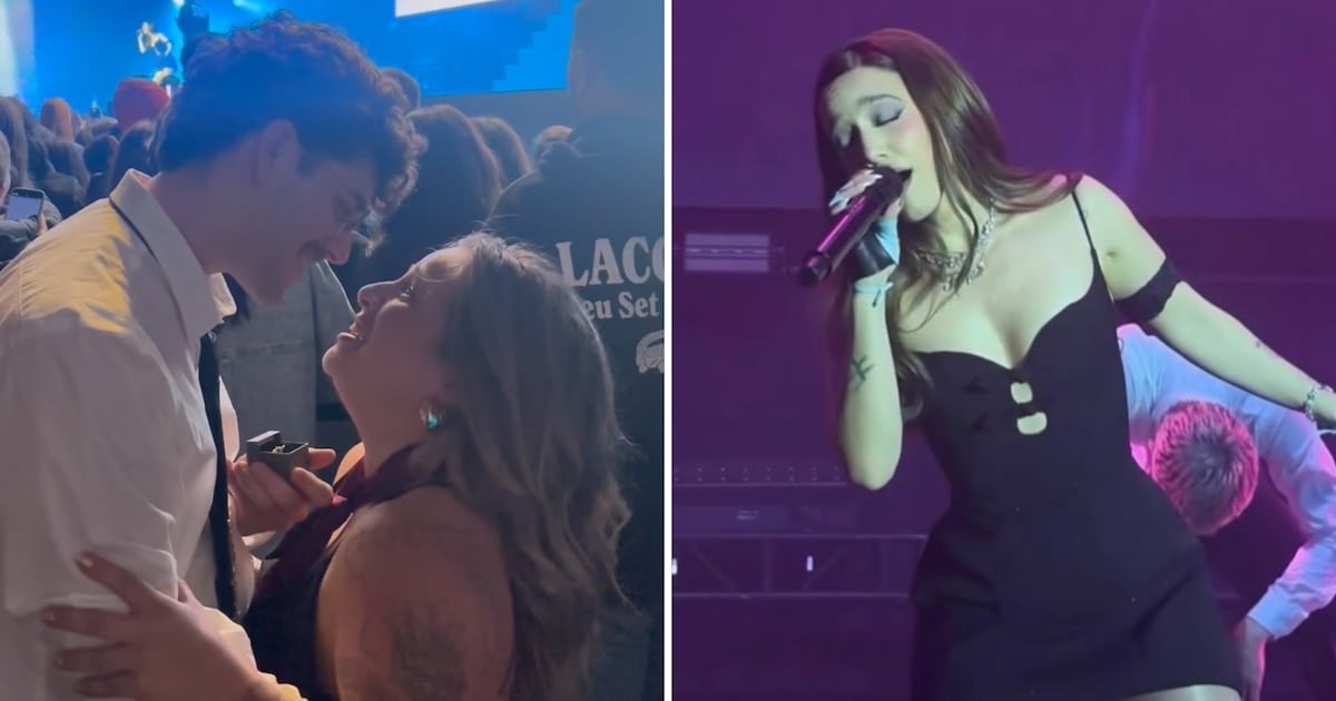Vértigo, amor y un anillo en la platea: la historia detrás del video viral que emocionó a Ángela Torres